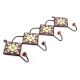 Brown And Yellow Ceramic Floral Tiles Hooks